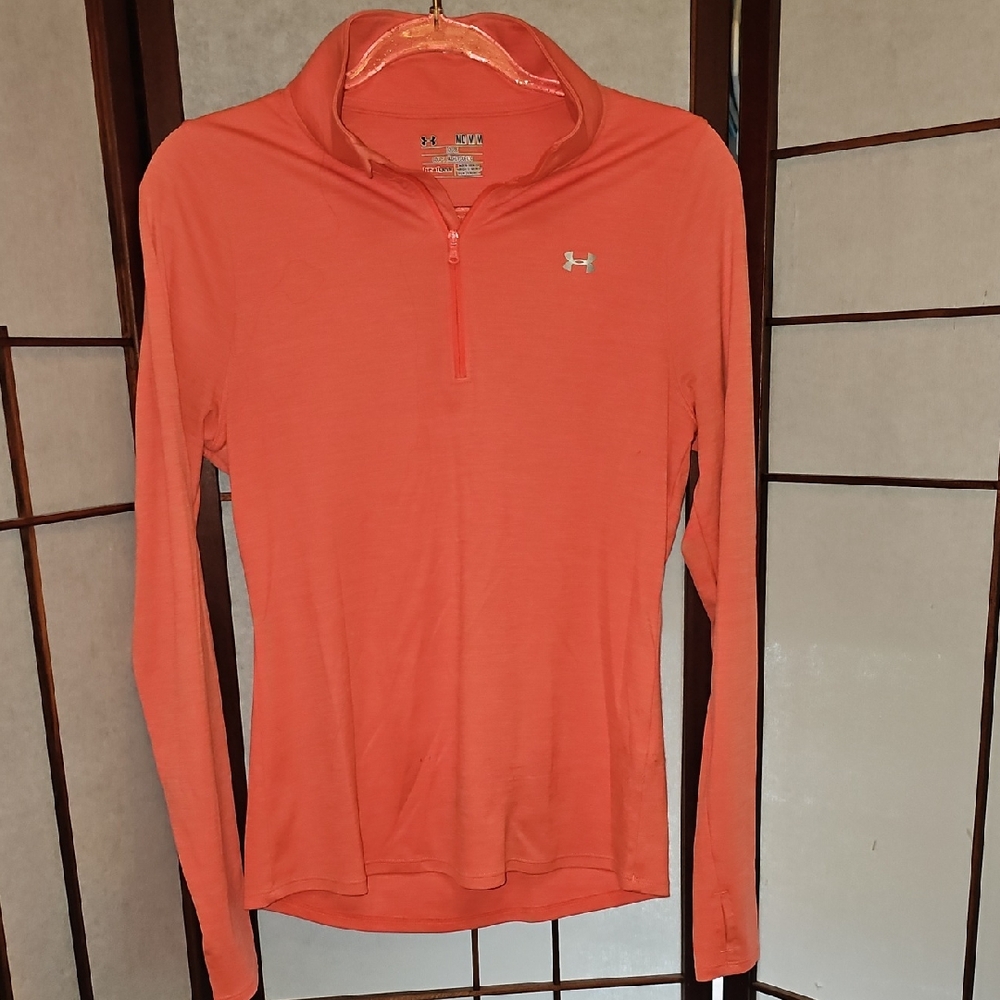 Under Armour Pink Fitted Long Sleeve Polo Top